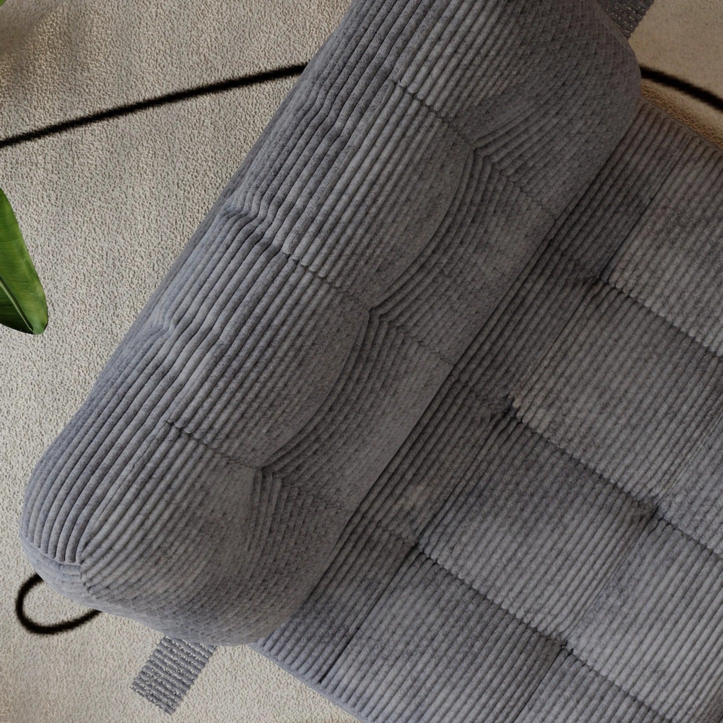 78.7" Convertible Lazy Sofa Bed with Corduroy Fabric Surface